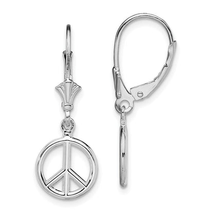 Sterlingsilber De-ani Rhodiniert 3d Frieden Symbol Ohrhänger mit Brisur