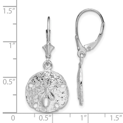 Sterlingsilber De-ani Rhodiniert Poliert Sand Dollar Ohrhänger mit Brisur