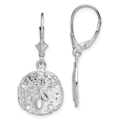Sterlingsilber De-ani Rhodiniert Poliert Sand Dollar Ohrhänger mit Brisur