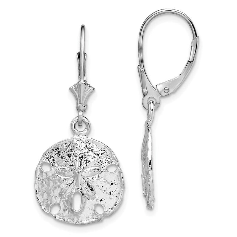 Sterlingsilber De-ani Rhodiniert Poliert Sand Dollar Ohrhänger mit Brisur