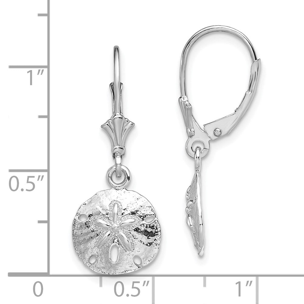 Sterlingsilber De-ani Rhodiniert Poliert Sand Dollar Ohrhänger mit Brisur