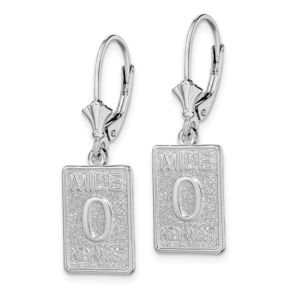 Sterlingsilber Poliert Mile 0 Key West Ohrhänger mit Brisur