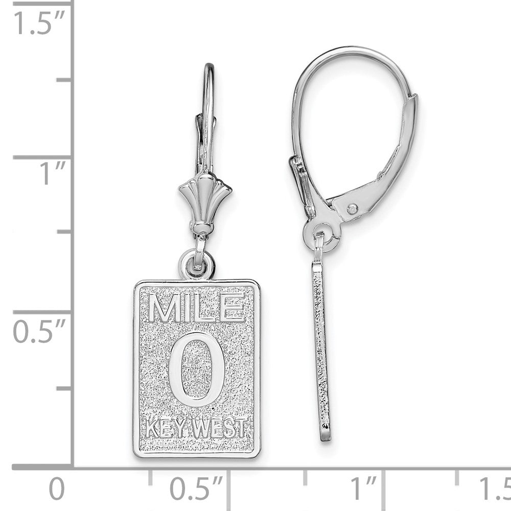 Sterlingsilber Poliert Mile 0 Key West Ohrhänger mit Brisur