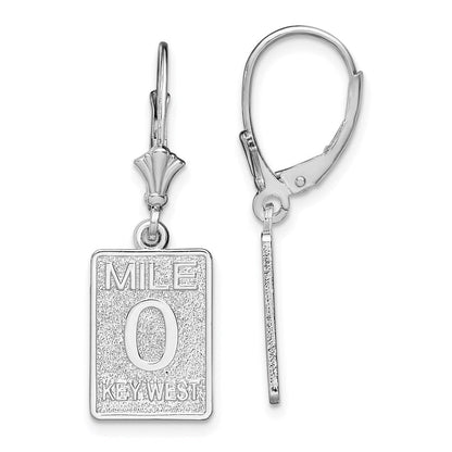 Sterlingsilber Poliert Mile 0 Key West Ohrhänger mit Brisur