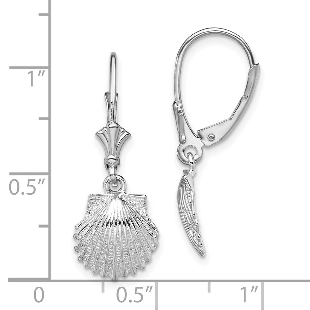 Sterlingsilber De-ani Rhodiniert Poliert Muschel Ohrhänger mit Brisur