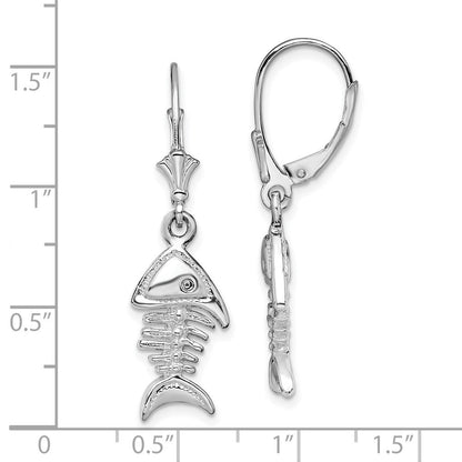 Sterlingsilber De-ani Rhodiniert Poliert 3d Fishbone Ohrhänger mit Brisur