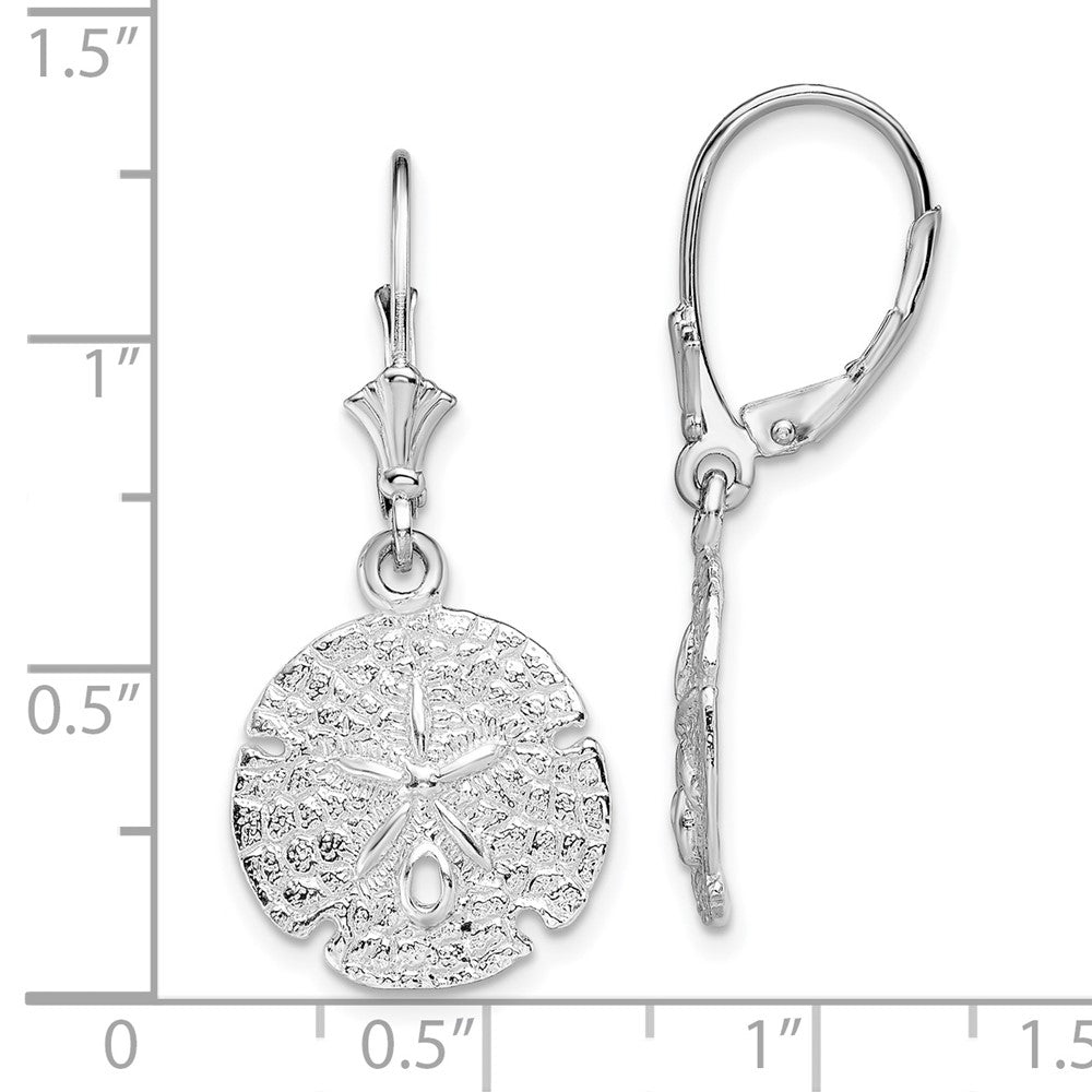 Sterlingsilber De-ani Rhodiniert Poliert Sand Dollar Ohrhänger mit Brisur