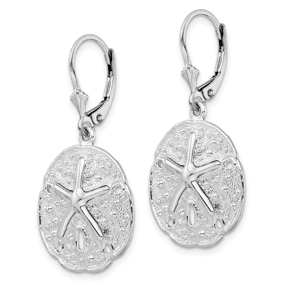 Sterlingsilber De-ani Rhodiniert Sand Dollar Seestern Ohrhänger mit Brisur