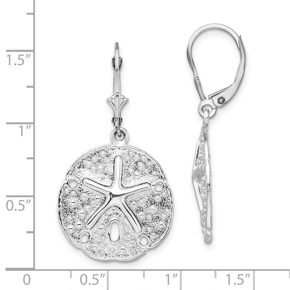Sterlingsilber De-ani Rhodiniert Sand Dollar Seestern Ohrhänger mit Brisur