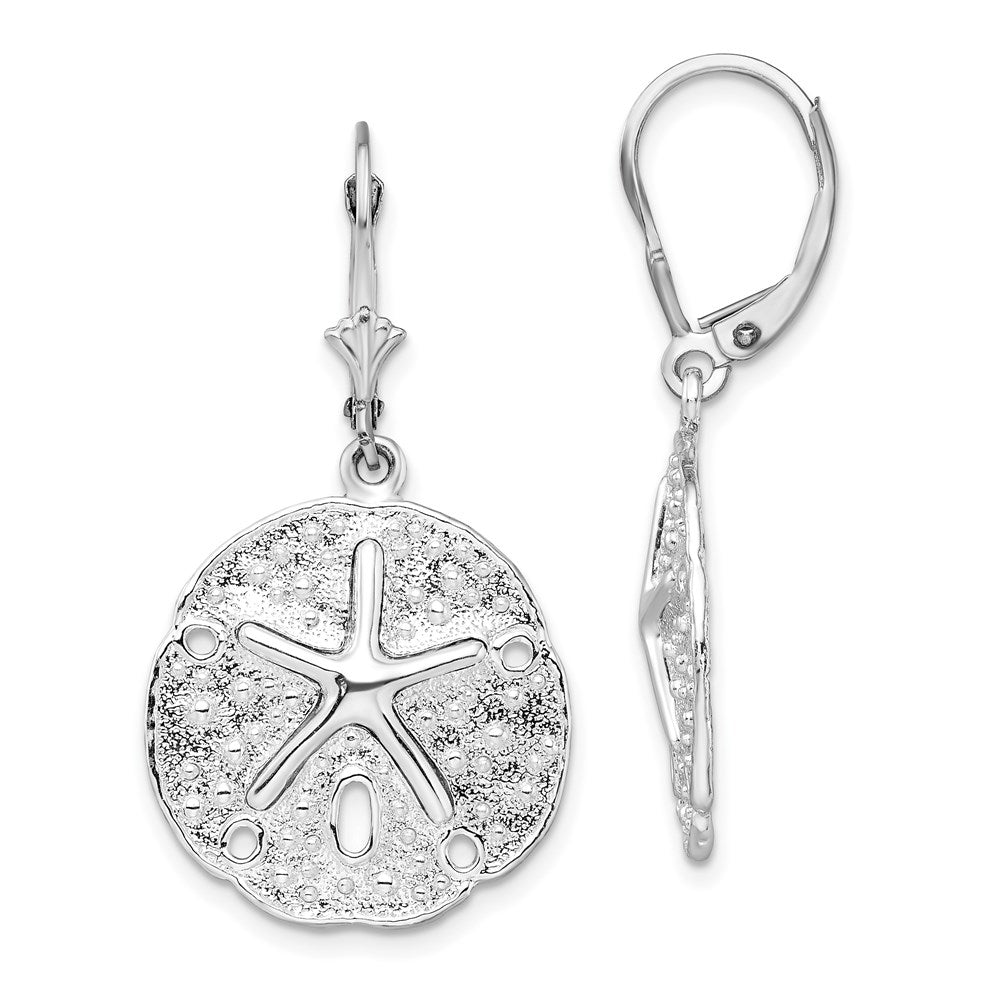 Sterlingsilber De-ani Rhodiniert Sand Dollar Seestern Ohrhänger mit Brisur