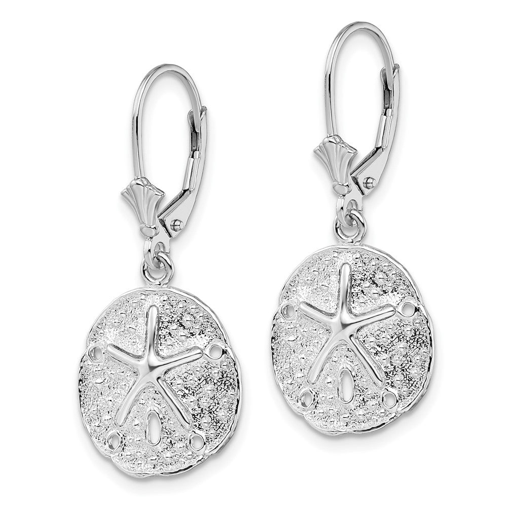 Sterlingsilber De-ani Rhodiniert Sand Dollar Seestern Ohrhänger mit Brisur