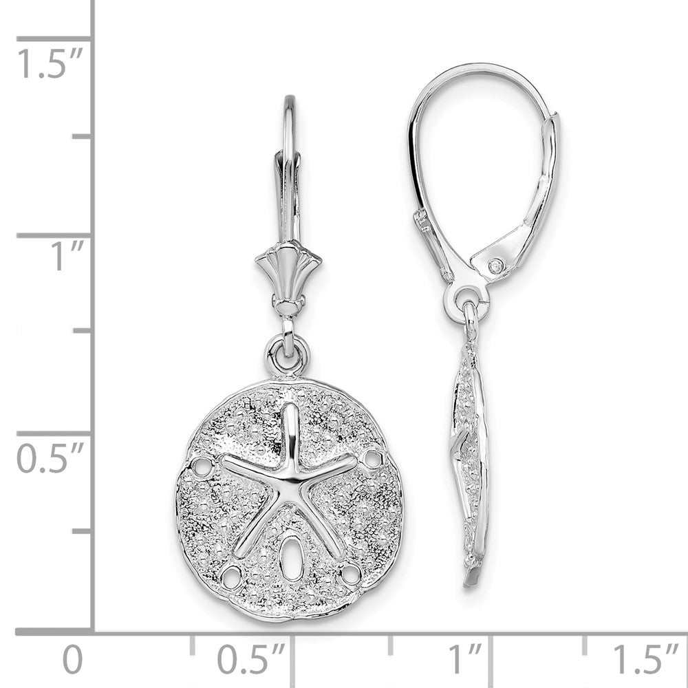 Sterlingsilber De-ani Rhodiniert Sand Dollar Seestern Ohrhänger mit Brisur