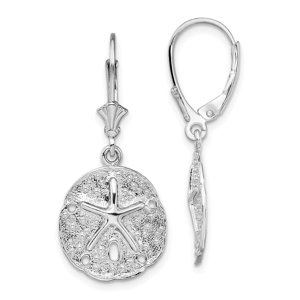 Sterlingsilber De-ani Rhodiniert Sand Dollar Seestern Ohrhänger mit Brisur