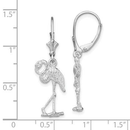 Sterlingsilber De-ani Rhodiniert Poliert Flamingo Ohrhänger mit Brisur
