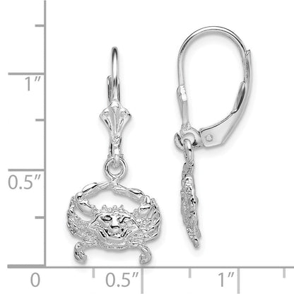Sterlingsilber De-ani Rhodiniert Poliert Blau Krabbe Ohrhänger mit Brisur