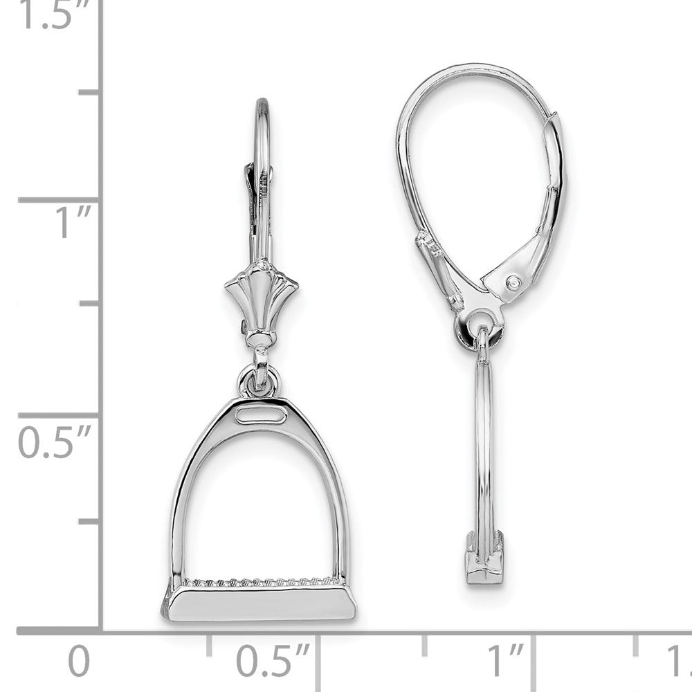 Sterlingsilber De-ani Rhodiniert Poliert 3d Klein Stirrup Ohrhänger mit Brisur