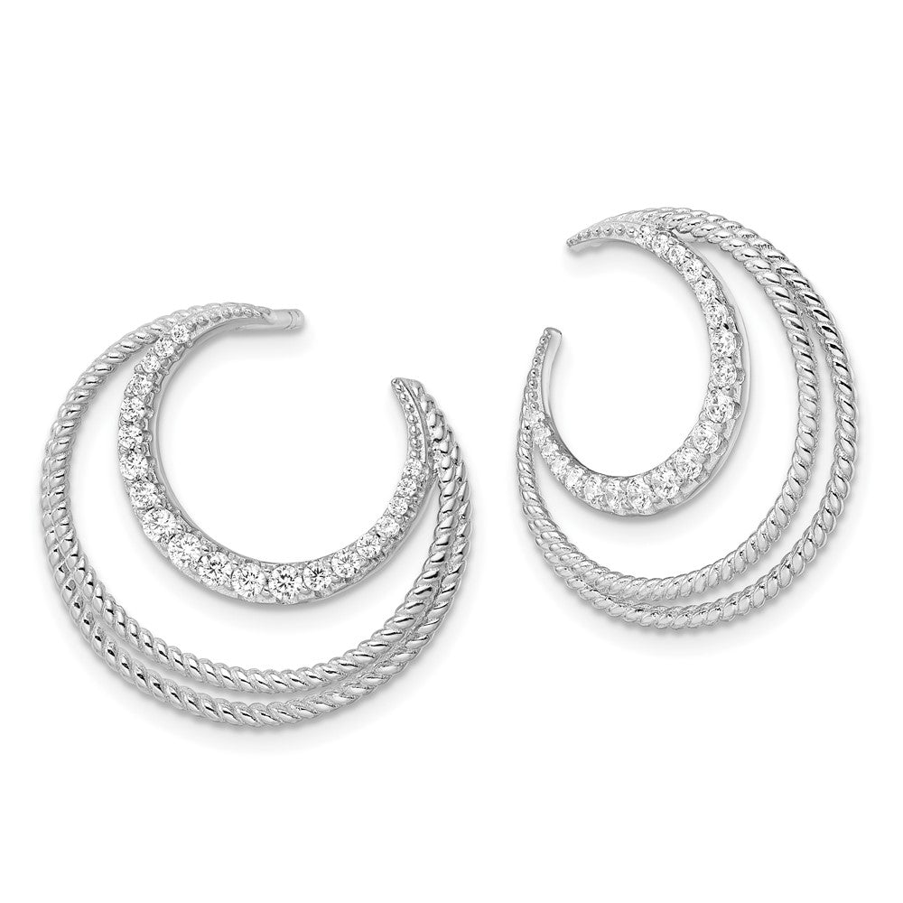 Sterlingsilber Rhodiniert Zirkonia Fantasie Ohrstecker