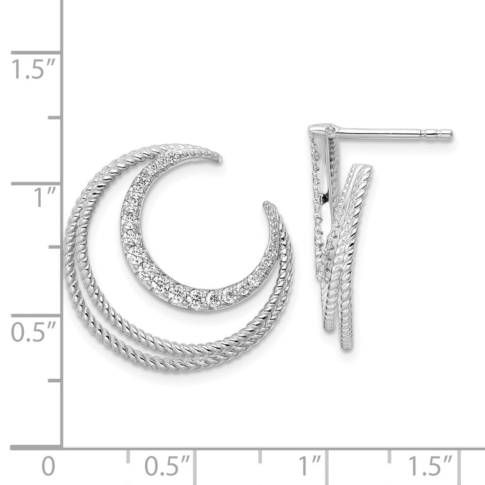 Sterlingsilber Rhodiniert Zirkonia Fantasie Ohrstecker