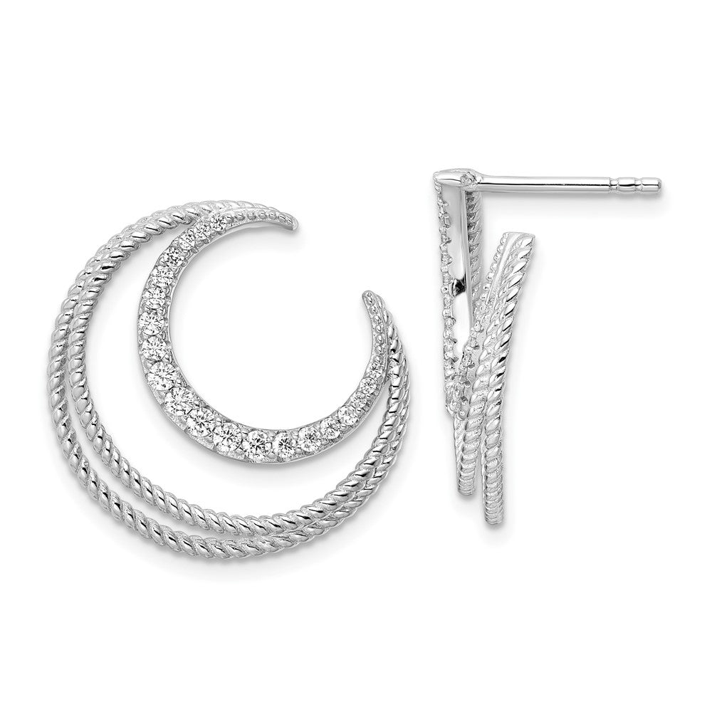 Sterlingsilber Rhodiniert Zirkonia Fantasie Ohrstecker