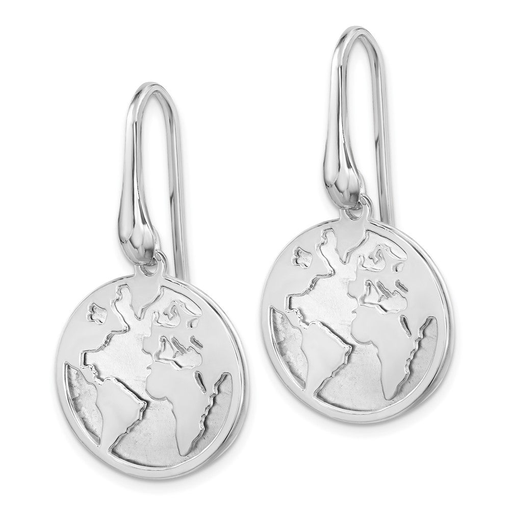 Sterlingsilber Poliert und Satiniert World Ohrhänger