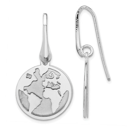 Sterlingsilber Poliert und Satiniert World Ohrhänger