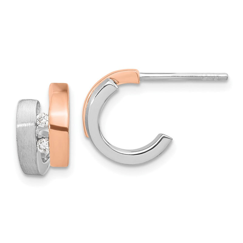Ss/roségoldbeschichtet Sterlingsilber Rhdoium-beschichtet Rose Vergoldet Diamant Creole Ohrstecker