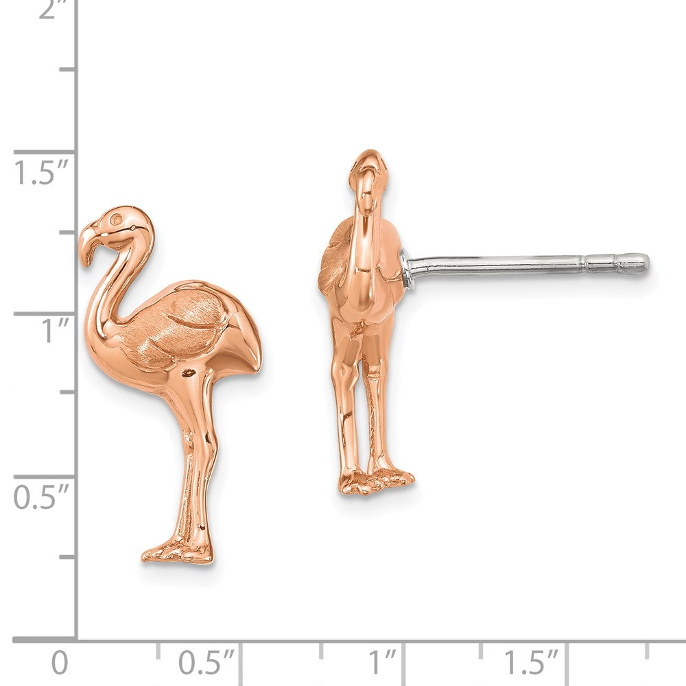Ss/roségoldbeschichtet Sterlingsilber Rose Vergoldet Flamingo Ohrstecker