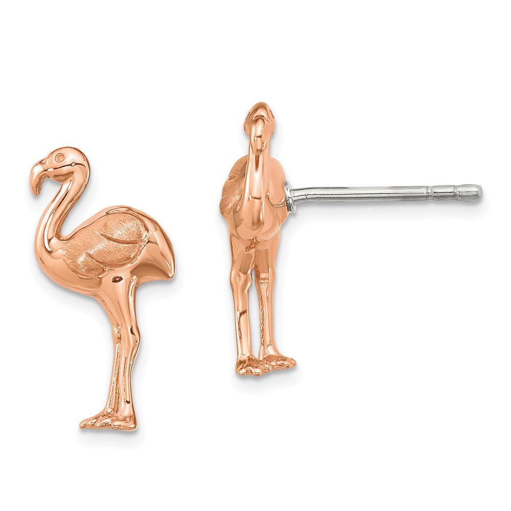 Ss/roségoldbeschichtet Sterlingsilber Rose Vergoldet Flamingo Ohrstecker