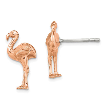 Ss/roségoldbeschichtet Sterlingsilber Rose Vergoldet Flamingo Ohrstecker