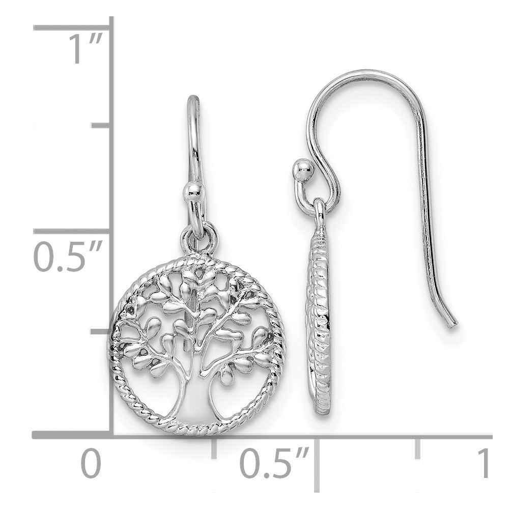 Sterlingsilber Rhodiniert Baum Ohrhänger