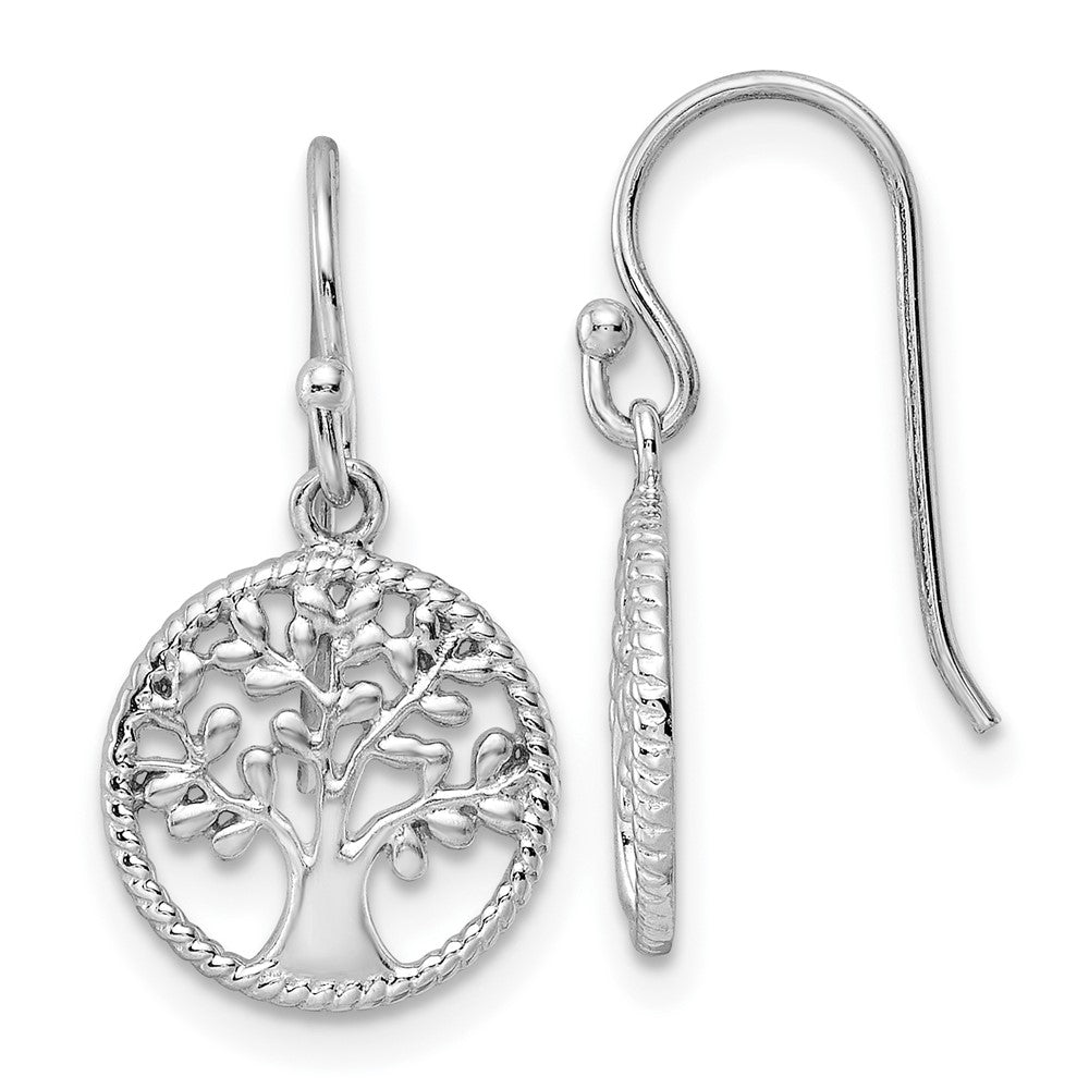 Sterlingsilber Rhodiniert Baum Ohrhänger