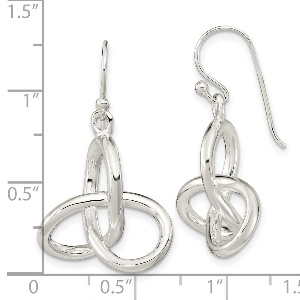 Sterlingsilber Poliert Knoten Hängend Shephard Haken Ohrringe