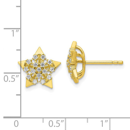 Sterlingsilber Zirkonia Goldfarben Stern Ohrstecker