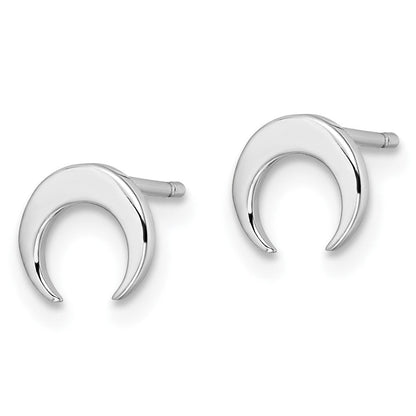 Sterlingsilber Rhodiniert Poliert Mond Ohrstecker