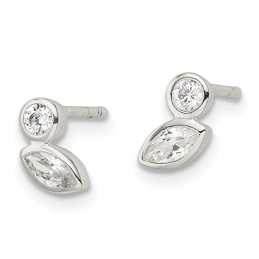 Sterlingsilber Poliert Zirkonia Ohrstecker