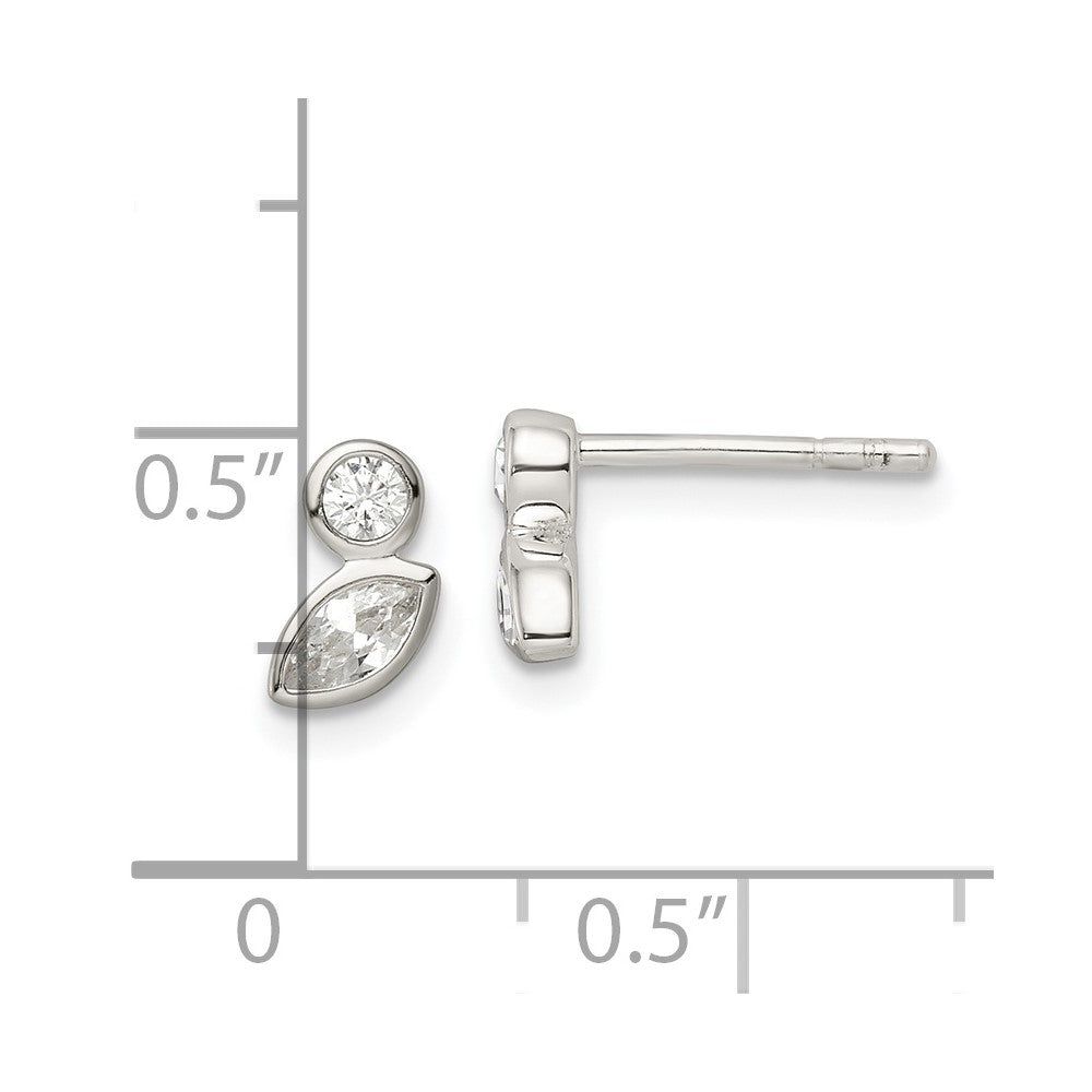 Sterlingsilber Poliert Zirkonia Ohrstecker