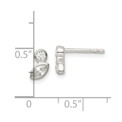 Sterlingsilber Poliert Zirkonia Ohrstecker