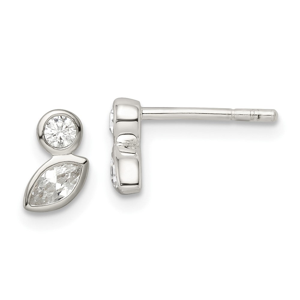 Sterlingsilber Poliert Zirkonia Ohrstecker