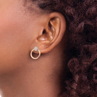 Ss/roségoldbeschichtet Sterlingsilber & Rose Vergoldet Zirkonia Kreis Ohrstecker