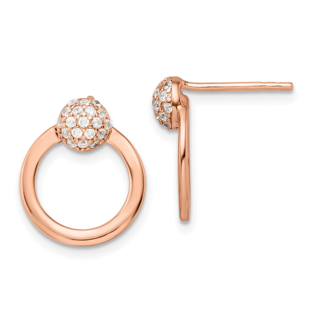 Ss/roségoldbeschichtet Sterlingsilber & Rose Vergoldet Zirkonia Kreis Ohrstecker