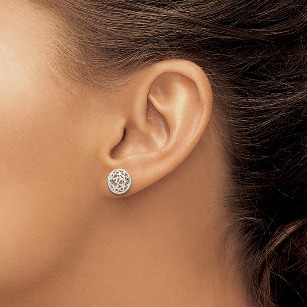 Sterlingsilber Filigran Om Spirituality Ohrstecker