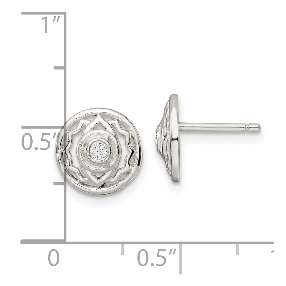 Sterlingsilber Zirkonia Third Auge Chakra Filigran Ohrstecker