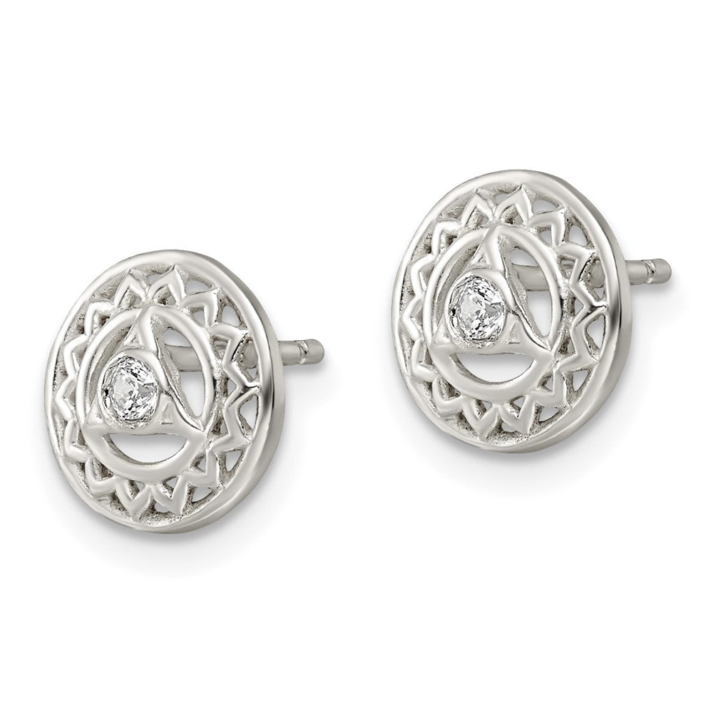Sterlingsilber Zirkonia Throat Chakra Filigran Ohrstecker