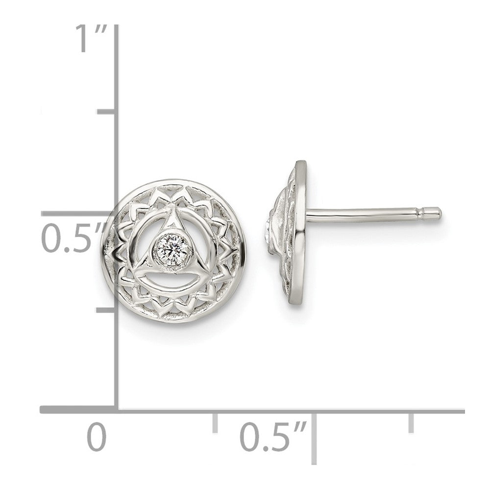 Sterlingsilber Zirkonia Throat Chakra Filigran Ohrstecker