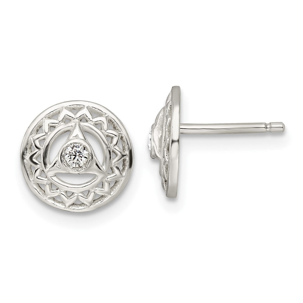 Sterlingsilber Zirkonia Throat Chakra Filigran Ohrstecker