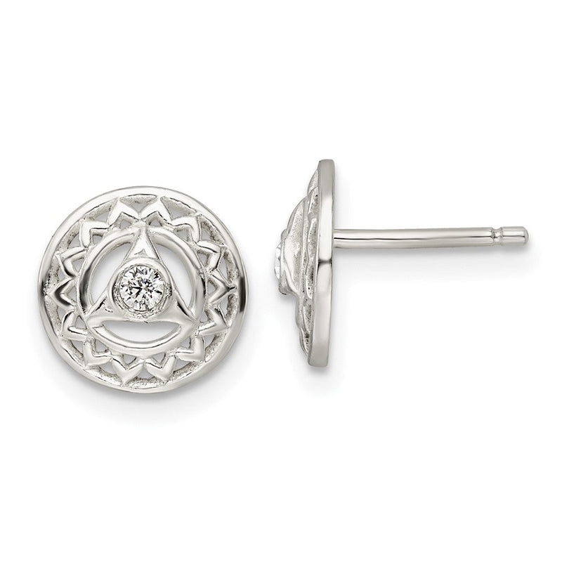 Sterlingsilber Zirkonia Throat Chakra Filigran Ohrstecker