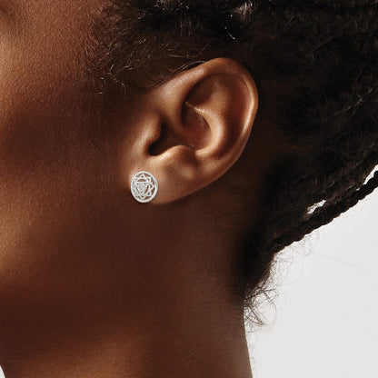 Sterlingsilber Zirkonia Solar Chakra mit Dreieck Mittig Ohrstecker