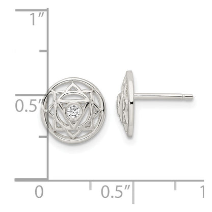 Sterlingsilber Zirkonia Solar Chakra mit Dreieck Mittig Ohrstecker