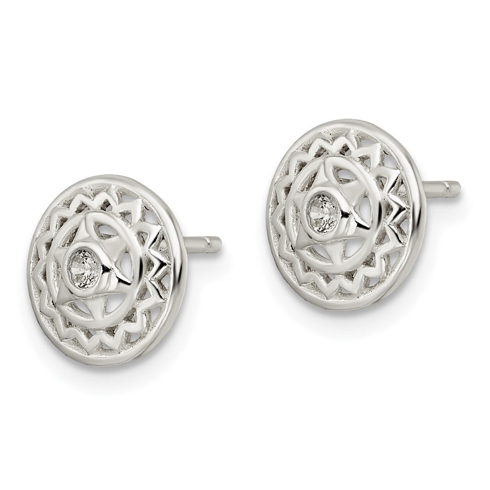 Sterlingsilber Zirkonia Herz Chakra Filigran Ohrstecker