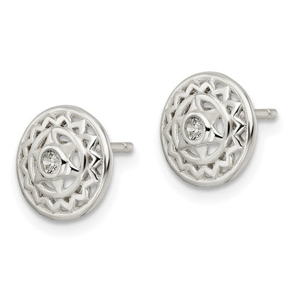 Sterlingsilber Zirkonia Herz Chakra Filigran Ohrstecker